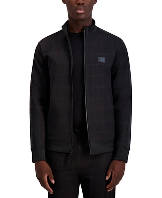 Karl Lagerfeld Paris Men's Plaid Track Jacket