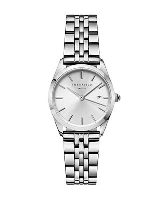 Rosefield Ace Xs Women's Silver Tone Stainless Steel Bracelet Watch 29mm