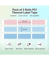 Nelko Genuine P21 Label Maker Tape, Adapted Label Print Paper, 14x40mm (0.55"x1.57"), Standard Laminated Labeling Replacement, Multipurpose of P21, 18