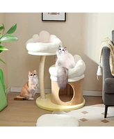 Givimo Cat Tree Small Cat Tower with 2 Removable and Washable Perches-White