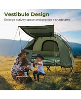 Vebreda 1-Person Folding Camping Tent with Sunshade and Air Mattress