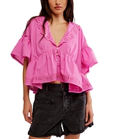 Free People Women's Elle Eyelet-Trim Blouse