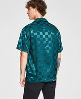 Tinsel Men's Checkered Short Sleeve Button-Front Camp Shirt