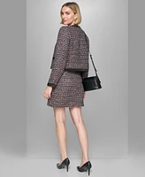 Karl Lagerfeld Paris Women's Open-Front Tweed Jacket