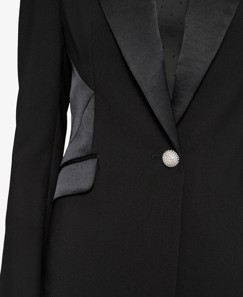 Karl Lagerfeld Paris Women's One-Button Tuxedo Jacket