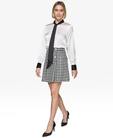 Karl Lagerfeld Paris Women's Houndstooth Miniskirt