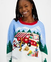 Hooked Up by Iot Juniors' Rv Camping Santa Sweater