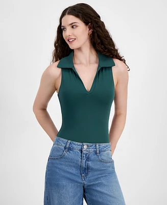 And Now This Women's Polo-Collar Sleeveless Bodysuit, Created for Macy's