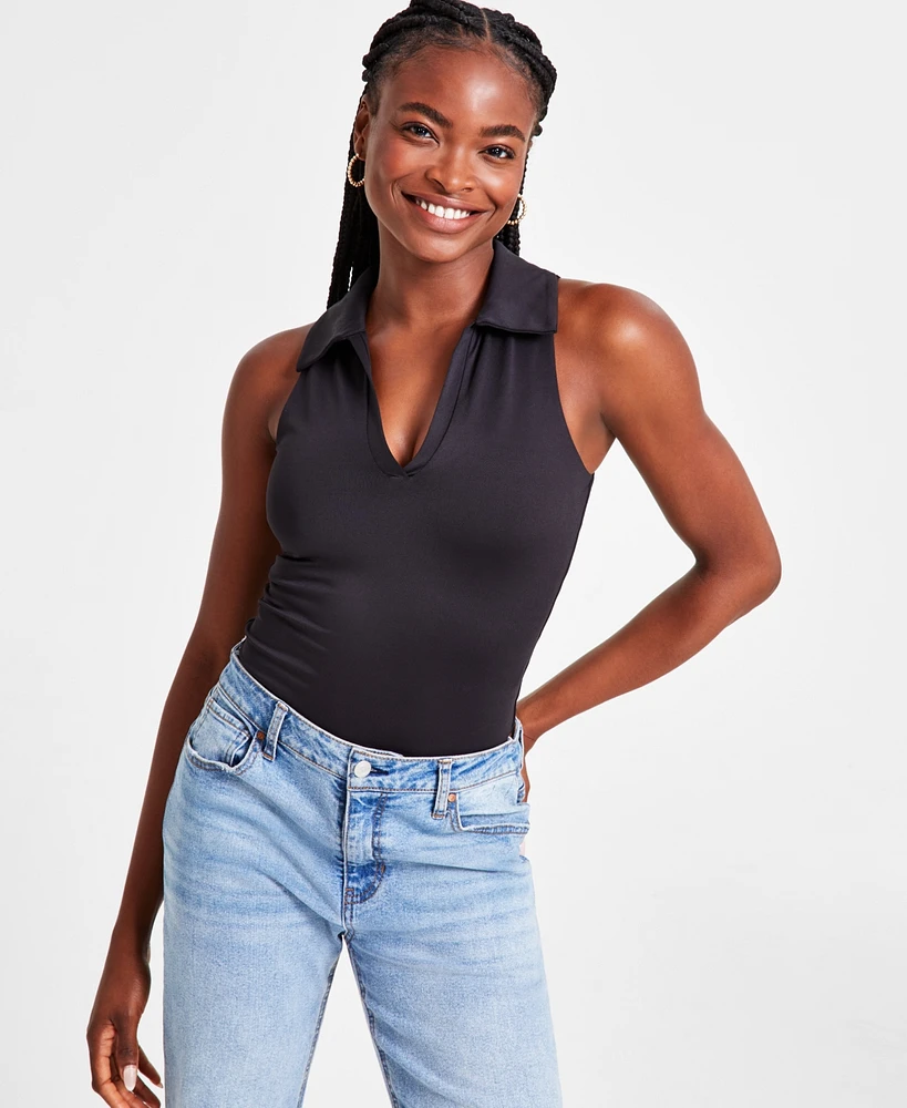 And Now This Women's Polo-Collar Sleeveless Bodysuit, Created for Macy's