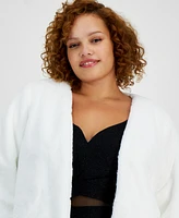 Bcx Trendy Plus Open-Front Faux Fur Shrug