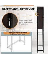 Givimo 4-Tier Multifunctional Toilet Sorage Cabinet with Adjustable Shelf and Sliding Barn Door