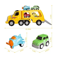 Cowin Truck Toys Set Carrier Vehicle Transport Truck