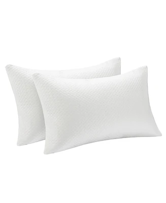 Costway 2Pack Shredded Memory Foam Bed Pillows Bamboo Rayon Cooling Cover 28''x18''