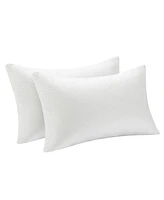 Costway 2Pack Shredded Memory Foam Bed Pillows Bamboo Rayon Cooling Cover 28''x18''