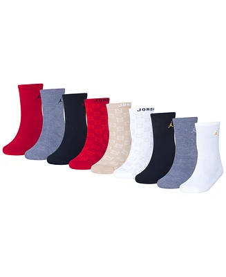 Jordan Big Kids Holiday Crew Socks Gift Box Sock, 9-Pack