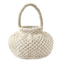 Brunna.co Off White Naga Macrame Bucket Bag