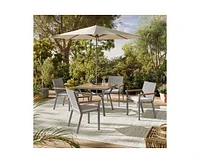 Slickblue Dining Table with Umbrella Hole, Perfect for Patio or Outdoor Dining