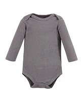 Hudson Baby Boys Thermal Long Sleeve Bodysuits, Buffalo Plaid Moose, 12-18 Months