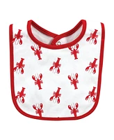 Hudson Baby Infant Boys Cotton Bibs, Butter Me Up Lobster, One Size