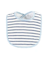 Hudson Baby Infant Boy Fiber Filled Drooler Bibs 3pk, I Love Mommy Lt. Blue, One