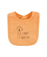 Touched by Nature Unisex Baby Organic Cotton Bibs, Peas And Thank You, One Size