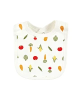 Touched by Nature Unisex Baby Organic Cotton Bibs, Peas And Thank You, One Size