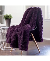 Chanasya Premium Solid Faux Long Fur Throw Blanket - Soft, Fuzzy For Bed or Couch 50" x 65” Rose Dust