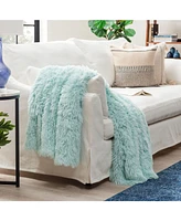 Chanasya Premium Solid Faux Long Fur Throw Blanket - Soft, Fuzzy For Bed or Couch 60" x 70" Aubergine