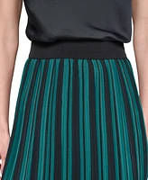 Karl Lagerfeld Paris Women's Striped Pleated Midi Skirt