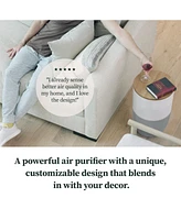 Dupray Bloom Air Purifier, Smart Hepa-13 Medical-Grade Filtration, Large Rooms (1,517 Sq. Ft.) with Walnut Accent Table