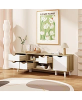 Sugift Tv Stand for TVs up to 55 Inch Television Cabinet