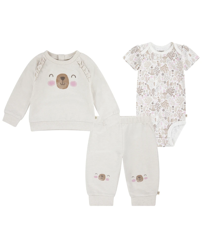 Huggies Baby Girls Crew, Bodysuit and Pants Set