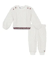 Tommy Hilfiger Baby Girl Cable Sherpa Sweatsuit 2-Piece Set