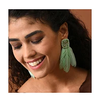 Sohi Women's Feather Drop Earrings