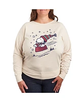 Hybrid Apparel Plus Peanuts Sledding Graphic Pullover T-shirt