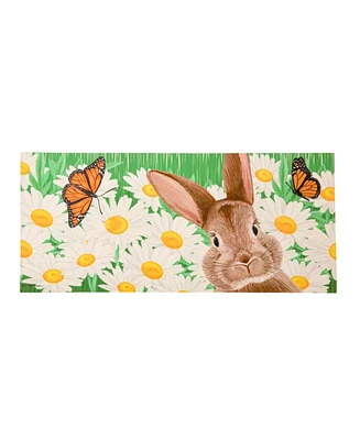 Evergreen Hello Bunny Sassafras Indoor Outdoor Switch Doormat 1'10"x10" Multicolored