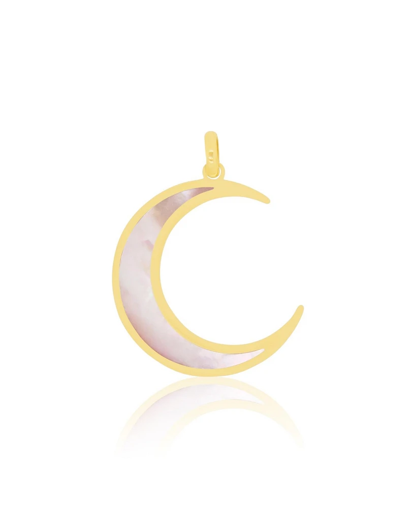 The Lovery Mother of Pearl Crescent Moon Charm 14K Gold millimeters