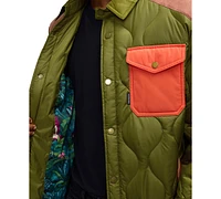 Scotch & Soda Ivik Padded Colorblocked Snap Front Shirt Jacket