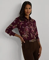 Lauren Ralph Women's Classic-Fit Floral Cotton Voile Shirt, Regular & Petite