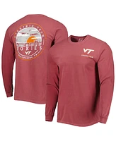 Image One Men's Maroon Virginia Tech Hokies Circle Campus Scene Long Sleeve T-Shirt