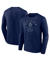 Fanatics Men's Navy Dallas Cowboys Stat Sheet Long Sleeve T-Shirt