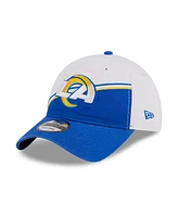 New Era Big Boys and Girls White/Royal Los Angeles Rams 2023 Sideline 9TWENTY Adjustable Hat