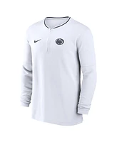 Nike Men's White Penn State Nittany Lions 2024 Sideline Coach Performance Half-Zip Long Sleeve Top