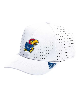 Adidas Men's White Kansas Jayhawks Locker Room Perforated Adjustable Hat