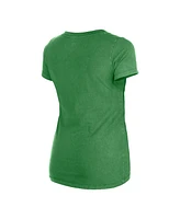 New Era Women's Green Philadelphia Eagles Enzyme Wash Low V-Neck T-Shirt