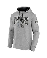 Fanatics Men's Heather Gray Las Vegas Raiders Label Maker Pullover Hoodie