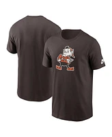 Nike Men's Brown Cleveland Browns Rewind Logo Essential T-Shirt