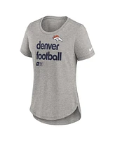 Nike Women's Heather Gray Denver Broncos Fashion Tri-Blend T-Shirt