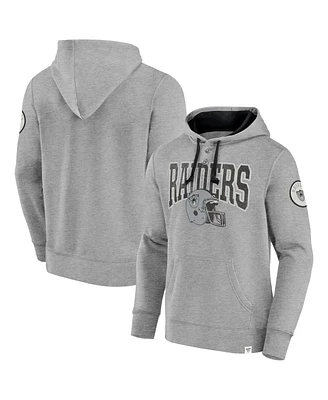 Fanatics Men's Heather Gray Las Vegas Raiders Label Maker Pullover Hoodie