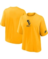 Nike Women's Gold West Virginia Mountaineers Boxy Legacy Established T-Shirt